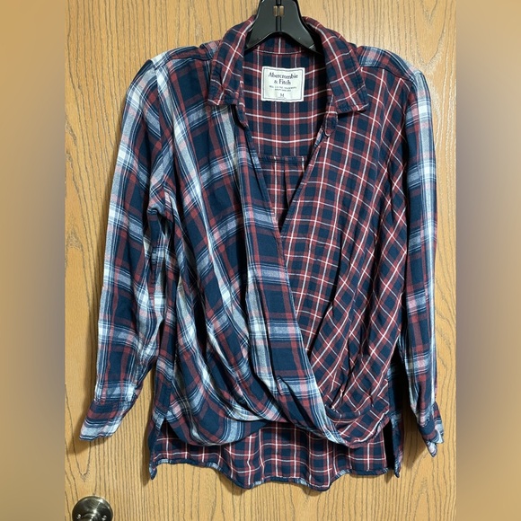 Abercrombie & Fitch Tops - Abercrombie & Fitch Red and Blue Plaid Shirt